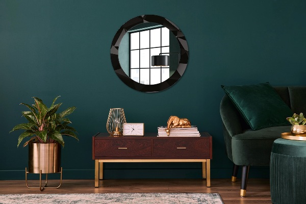 Round decorative mirror Abstract black