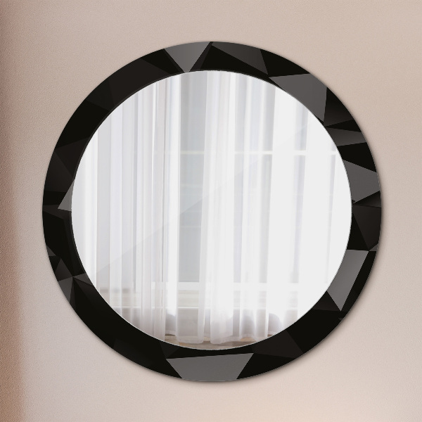 Round decorative mirror Abstract black