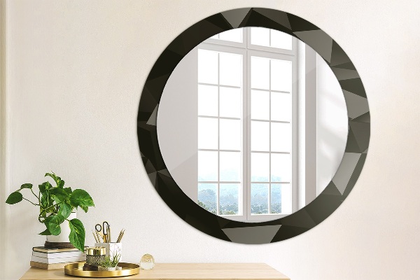 Round decorative mirror Abstract black