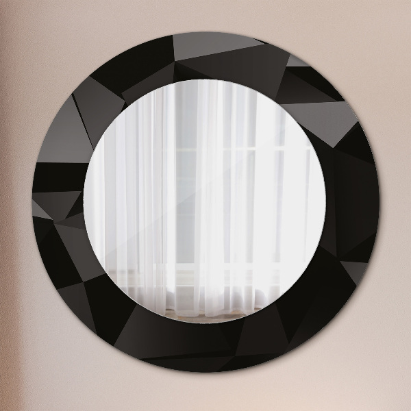 Round decorative mirror Abstract black