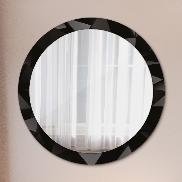 Round decorative mirror Abstract black