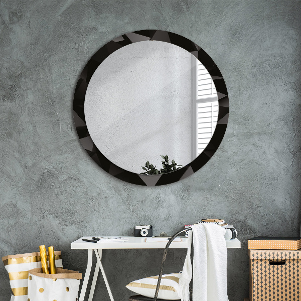 Round decorative mirror Abstract black