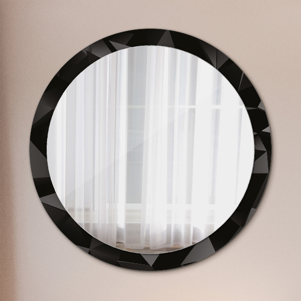 Round decorative mirror Abstract black