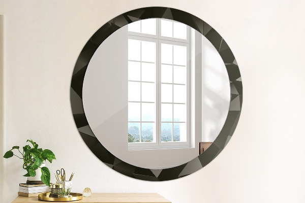 Round decorative mirror Abstract black