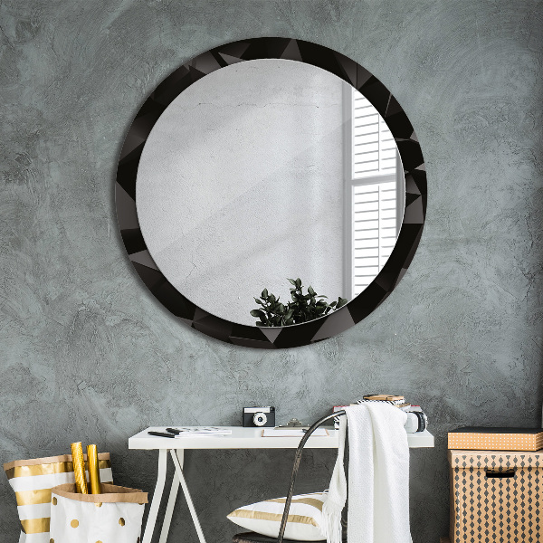 Round decorative mirror Abstract black