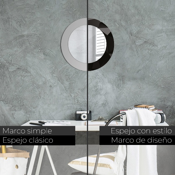 Round decorative mirror Abstract black