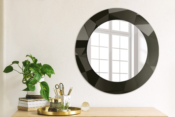 Round decorative mirror Abstract black