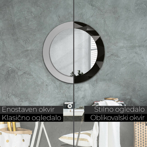 Round decorative mirror Abstract black