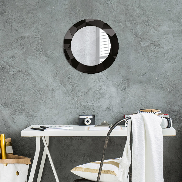Round decorative mirror Abstract black