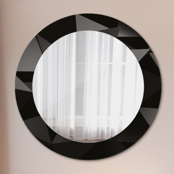 Round decorative mirror Abstract black