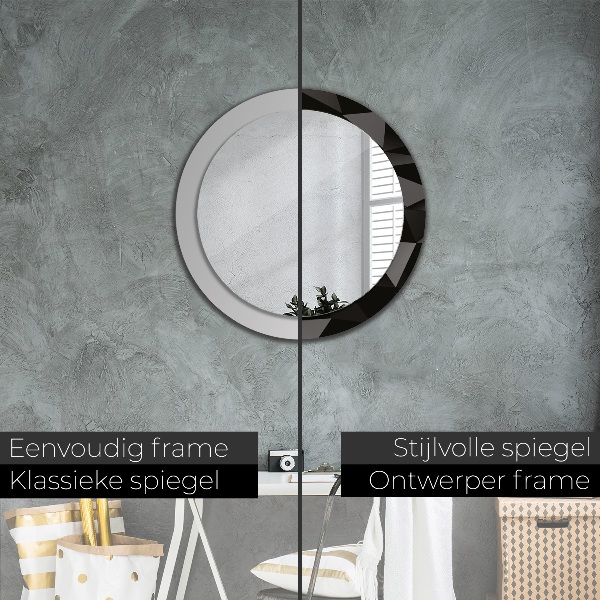 Round decorative mirror Abstract black