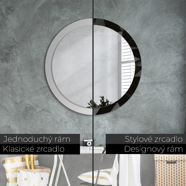 Round decorative mirror Abstract black