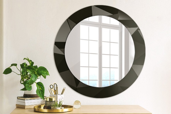 Round decorative mirror Abstract black