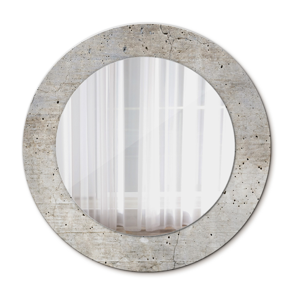 Round decorative mirror Gray concrete