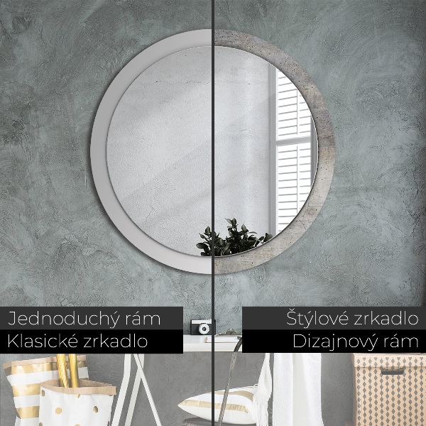 Round decorative mirror Gray concrete