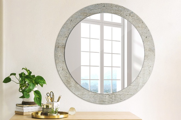 Round decorative mirror Gray concrete