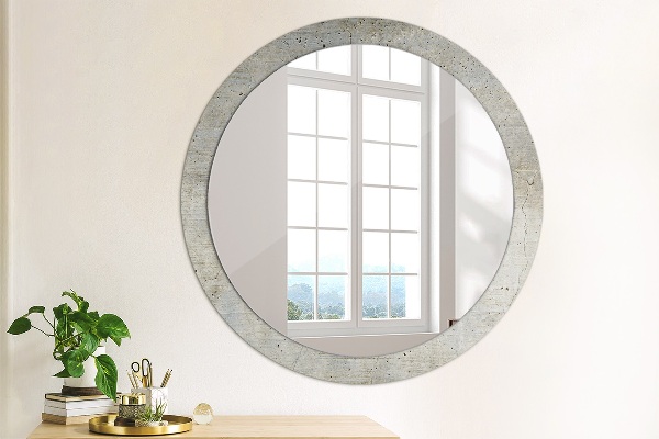 Round decorative mirror Gray concrete