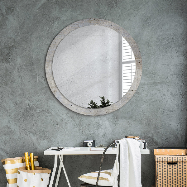 Round decorative mirror Gray concrete