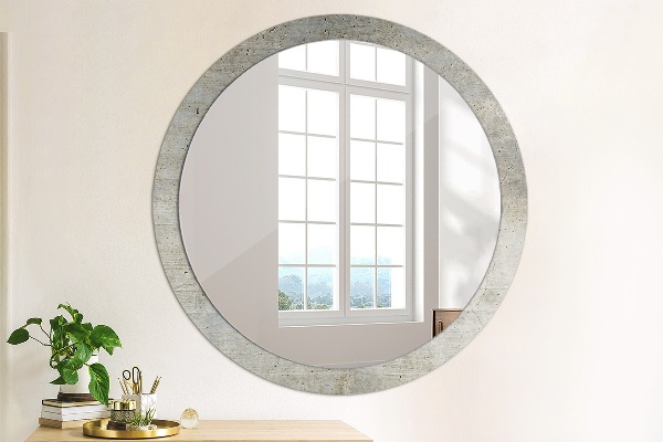 Round decorative mirror Gray concrete