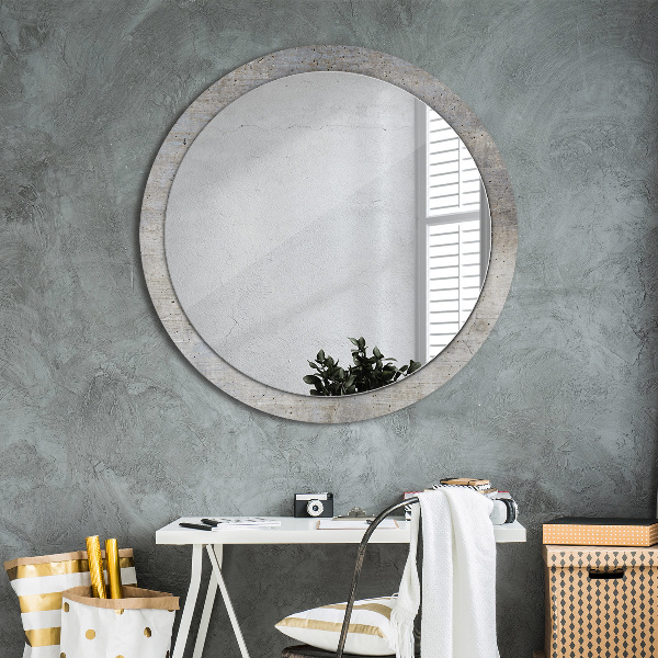 Round decorative mirror Gray concrete