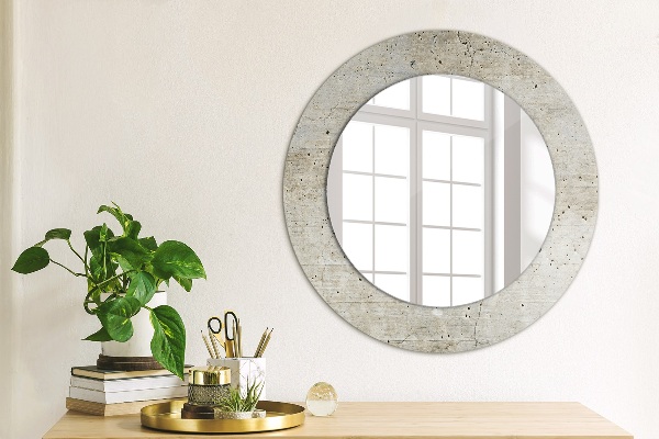 Round decorative mirror Gray concrete