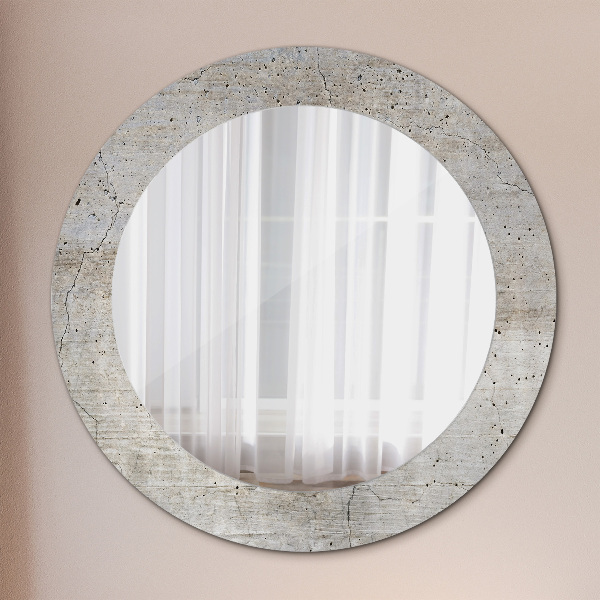 Round decorative mirror Gray concrete