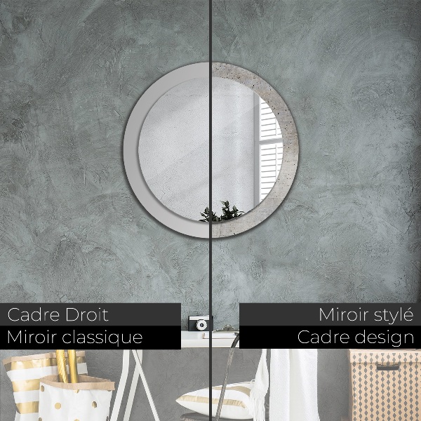Round decorative mirror Gray concrete