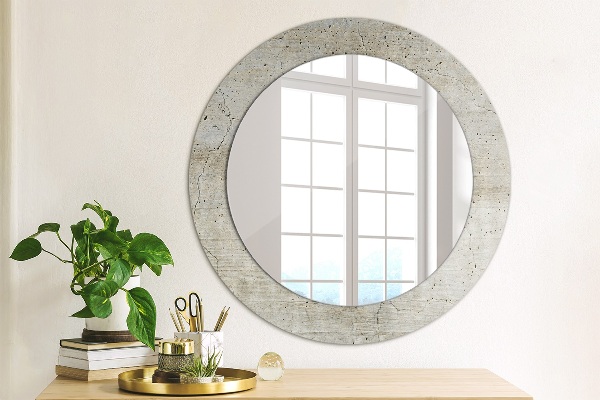 Round decorative mirror Gray concrete
