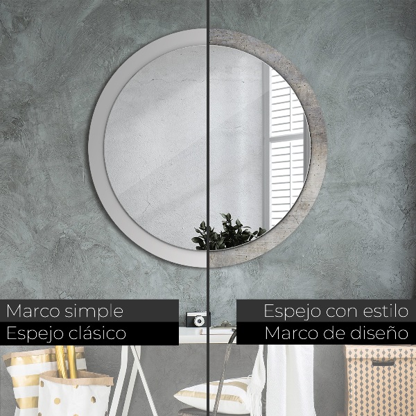 Round decorative mirror Gray concrete
