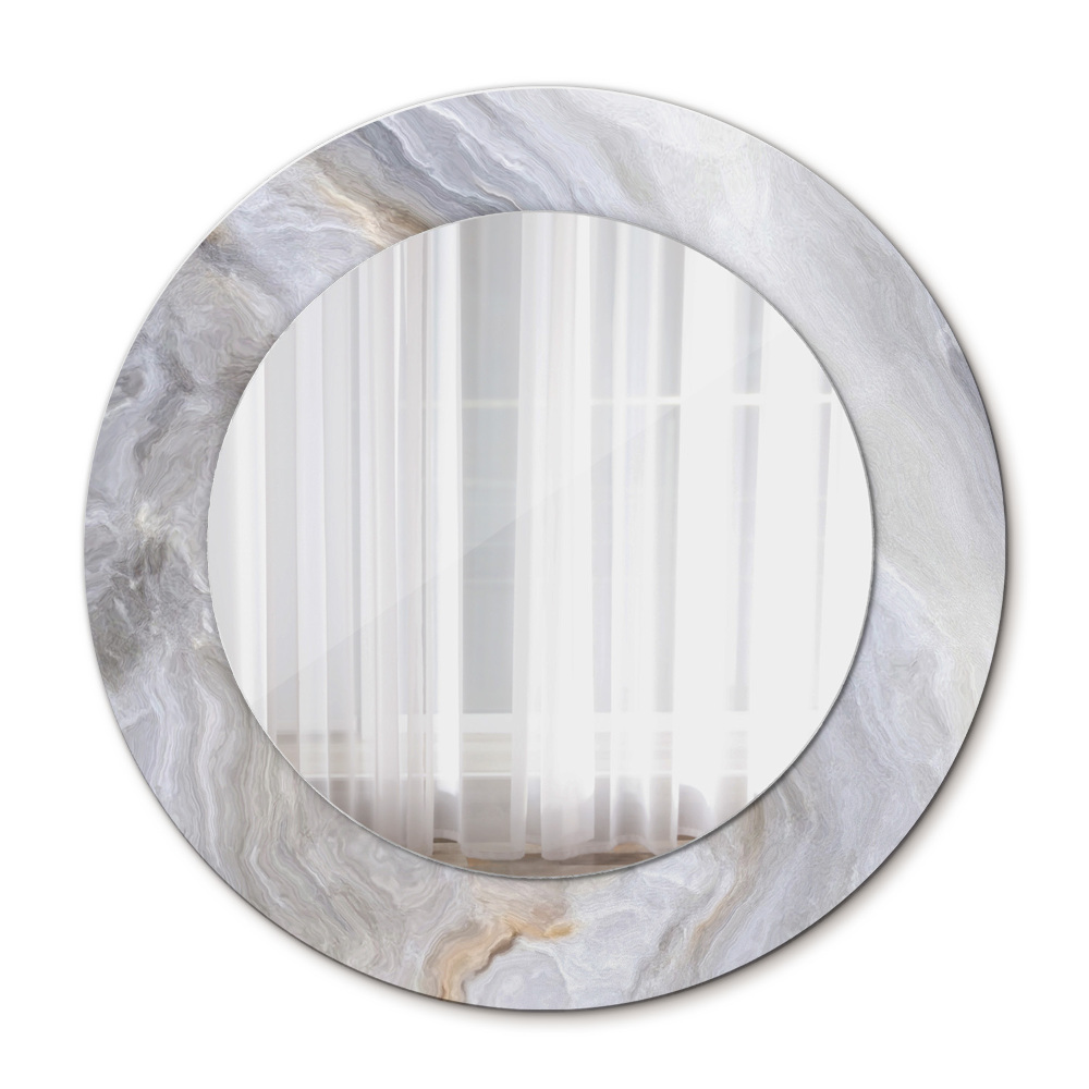 Round decorative mirror Abstract marble