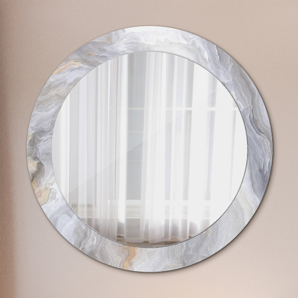 Round decorative mirror Abstract marble