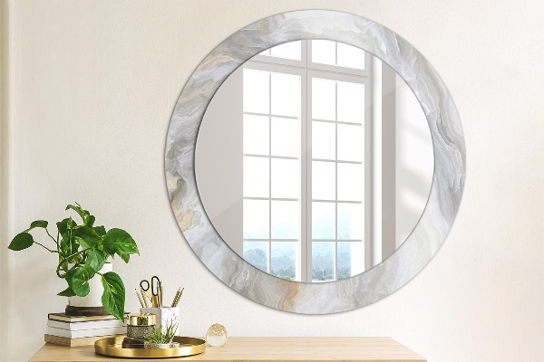 Round decorative mirror Abstract marble