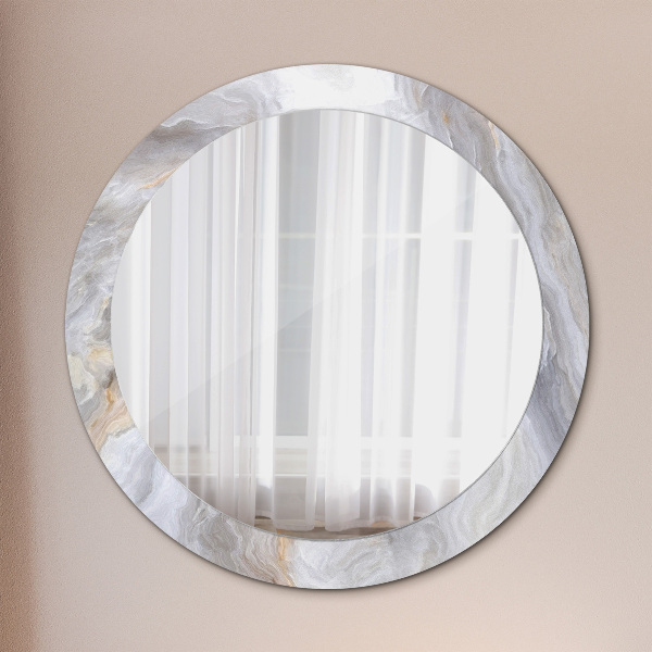 Round decorative mirror Abstract marble