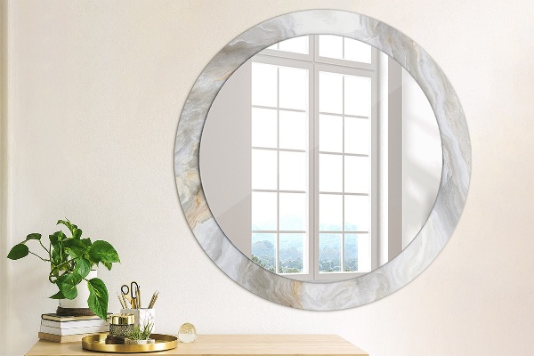 Round decorative mirror Abstract marble