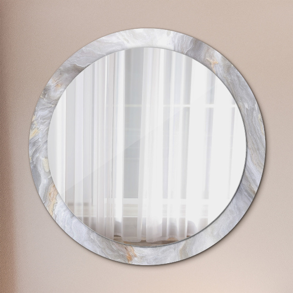 Round decorative mirror Abstract marble