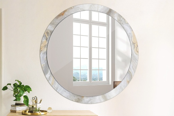 Round decorative mirror Abstract marble
