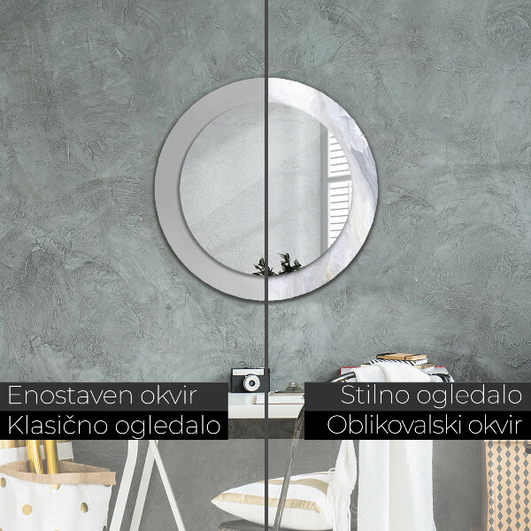 Round decorative mirror Abstract marble