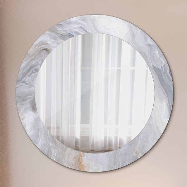 Round decorative mirror Abstract marble