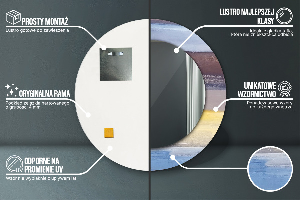 Round decorative mirror Abstract picture