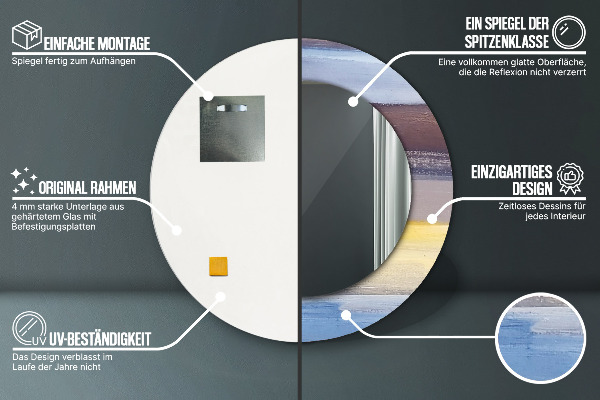 Round decorative mirror Abstract picture