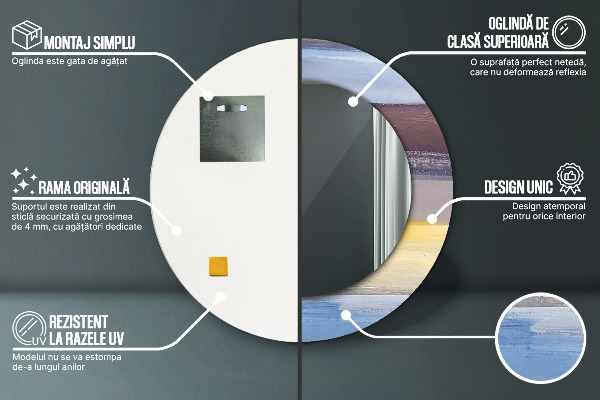 Round decorative mirror Abstract picture