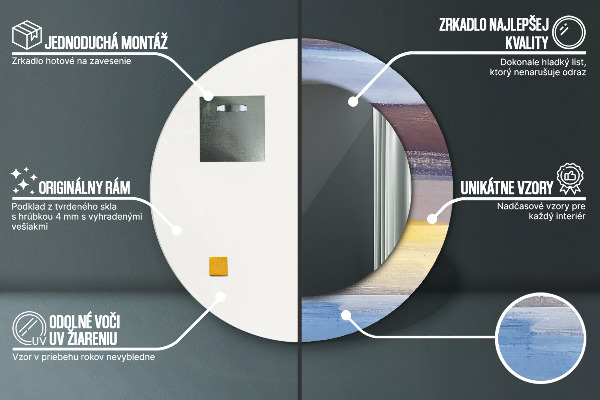 Round decorative mirror Abstract picture