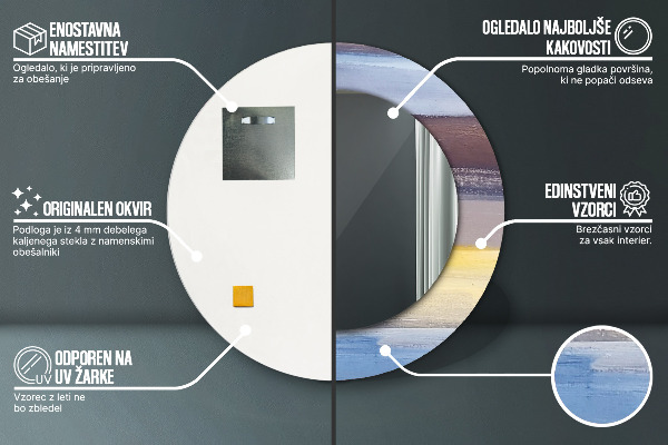 Round decorative mirror Abstract picture