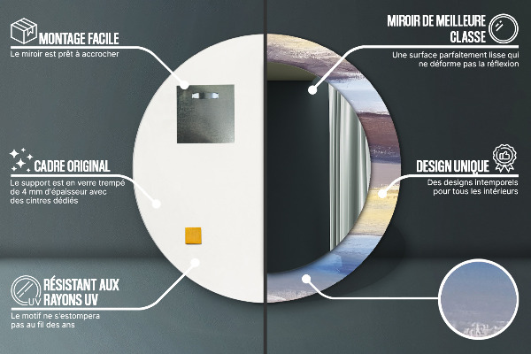 Round decorative mirror Abstract picture