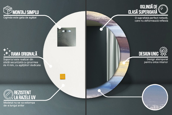 Round decorative mirror Abstract picture