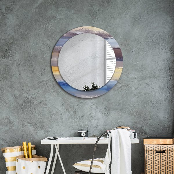 Round decorative mirror Abstract picture