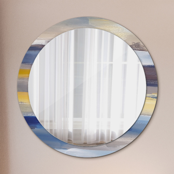 Round decorative mirror Abstract picture