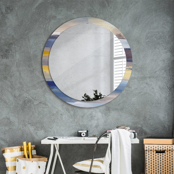 Round decorative mirror Abstract picture