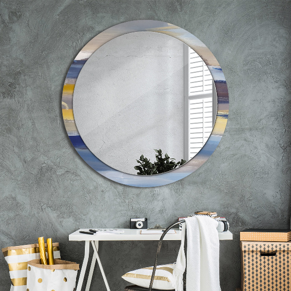 Round decorative mirror Abstract picture