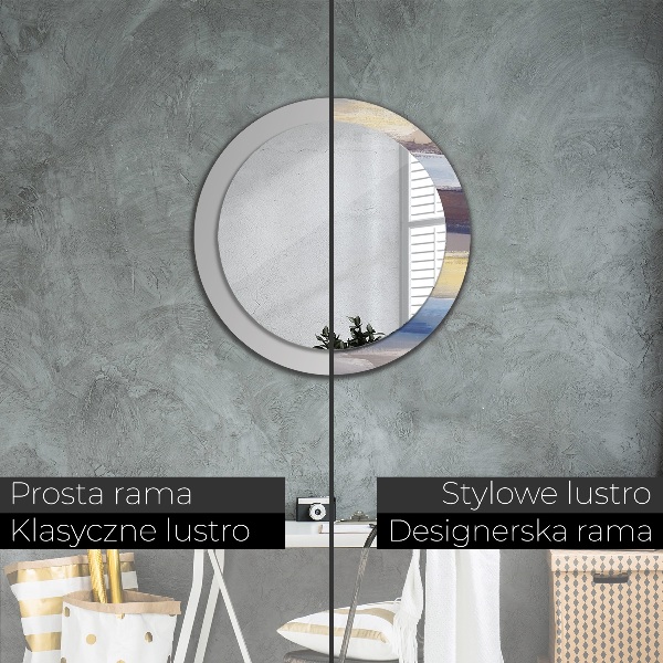 Round decorative mirror Abstract picture
